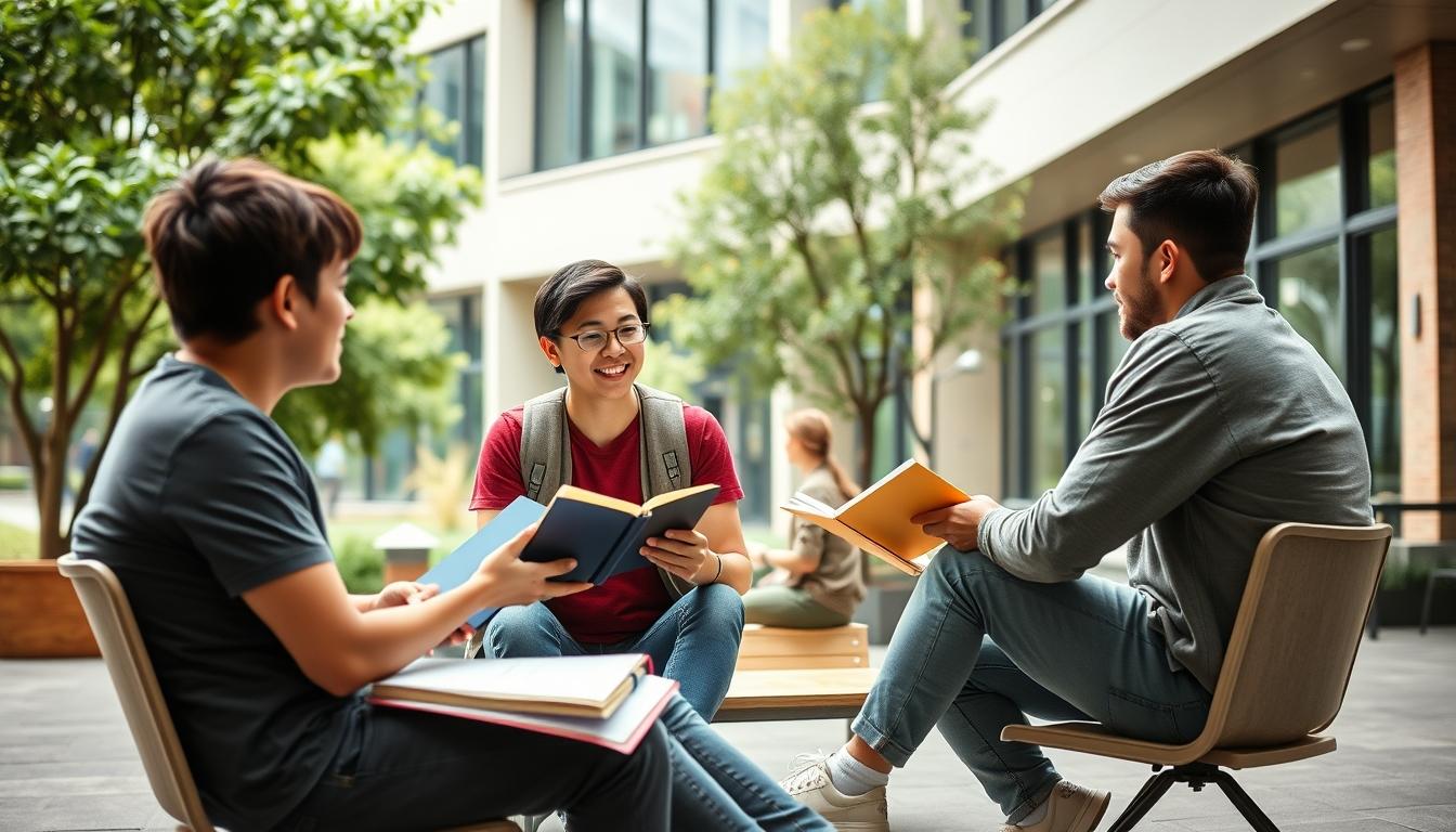 Student preparing for exams with study materials